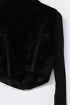 OUDE WAAG velvet splicing zipper jacket OW-23SS-JK01 black